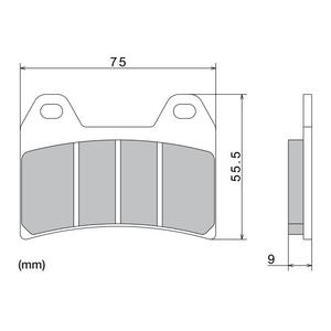 NISSIN pusmetāla bremžu kluči 76x55,5x9 mm 2 gab.