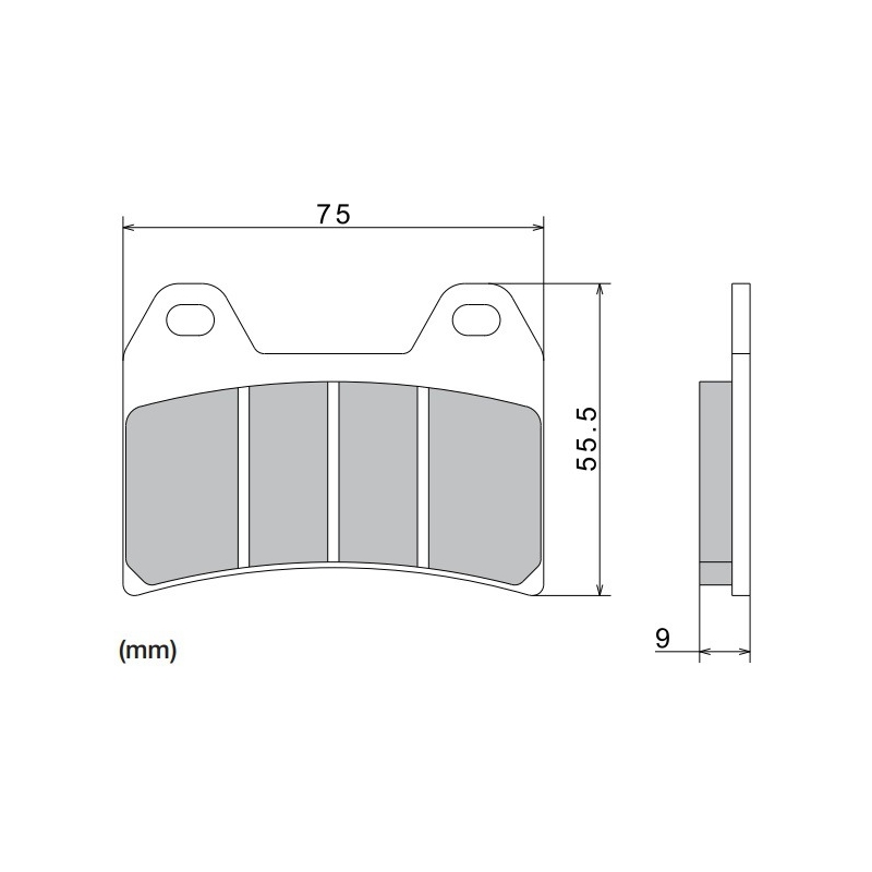 NISSIN pusmetāla bremžu kluči 76x55,5x9 mm 2 gab.
