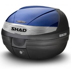 Vrchní kufr na motorku s barevným krytem SHAD SH29 modrá