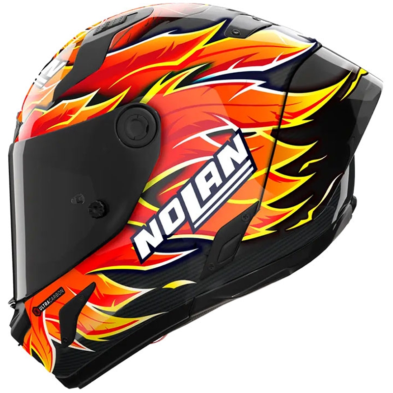 Pilna motocikla ķivere Nolan X-804 RS Ultra Carbon Replica Iannone 368 melna-sarkana-oranža-dzeltena