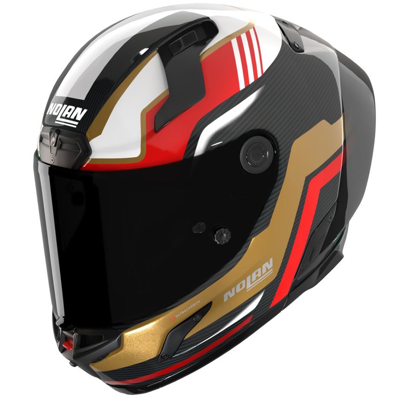 Pilna motocikla ķivere Nolan X-804 RS Ultra Carbon Piega spīdīgi melna-zelta-sarkana-zaļa