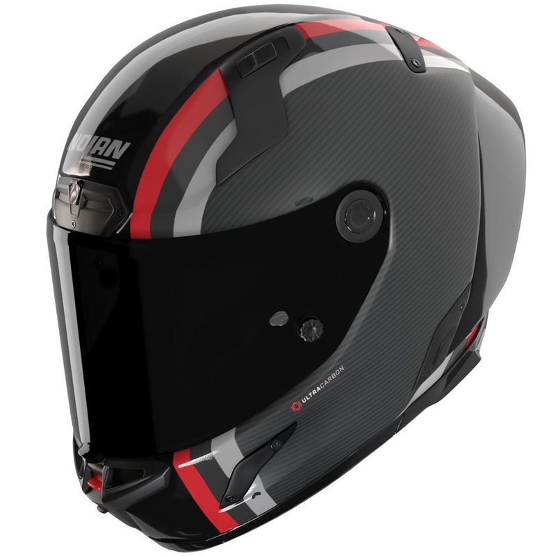 Pilna izmēra motocikla ķivere Nolan X-804 RS Ultra Carbon Gemini 364 spīdīgi pelēka-melna-sarkana-antracīta