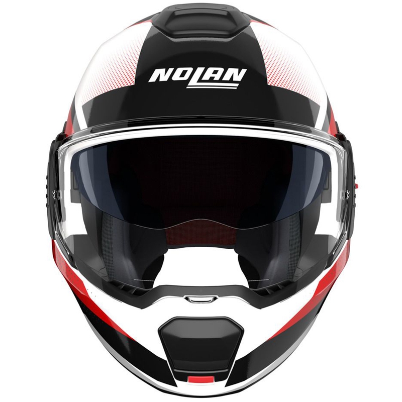 Atverama motocikla ķivere Nolan N120-1 Ciclone 363 balta-melna-sarkana