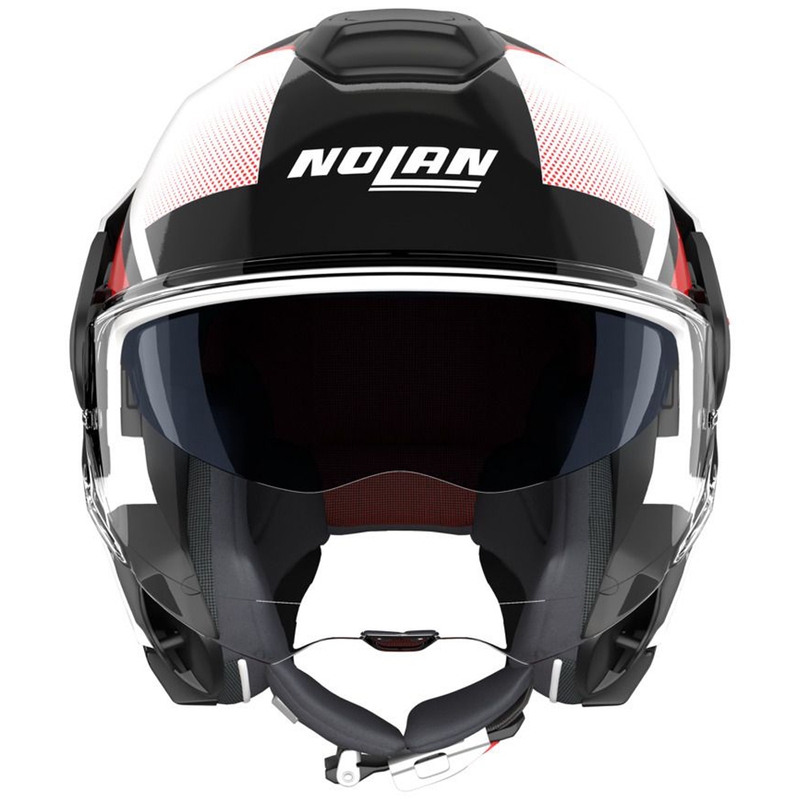 Atverama motocikla ķivere Nolan N120-1 Ciclone 363 balta-melna-sarkana