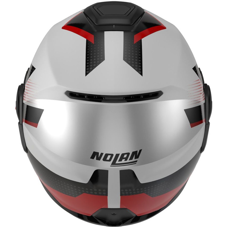 Atverama motocikla ķivere Nolan N120-1 Ciclone 363 balta-melna-sarkana