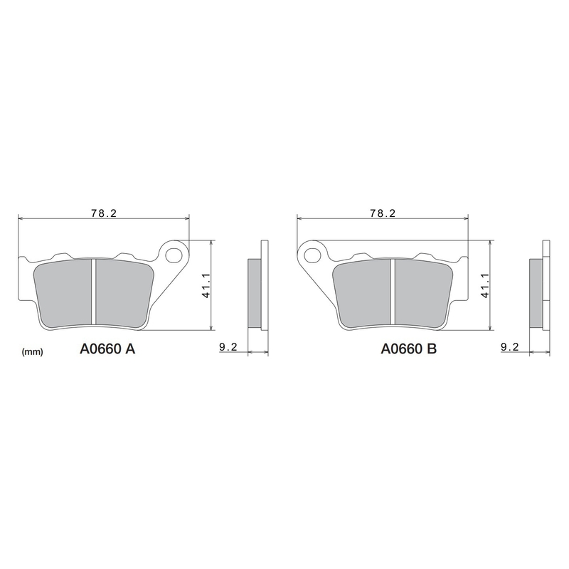 NISSIN pusmetāla bremžu kluči 78,2x41,1x9,2 mm 2 gab.