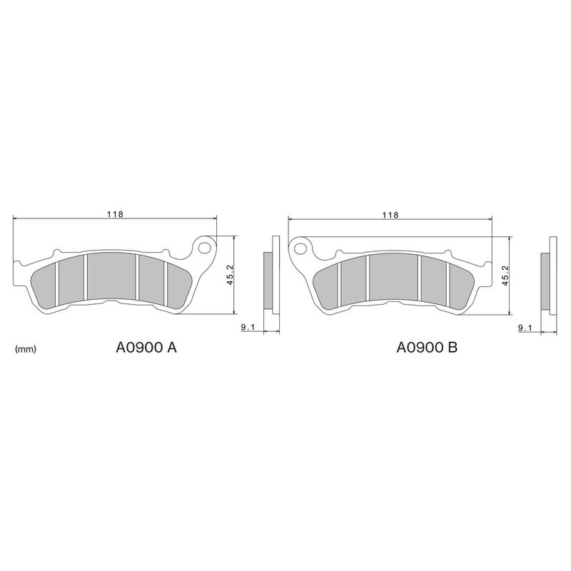 Bremžu kluči NISSIN pusmetāla savienojums 118x45.2x9.1 mm 2 gab.