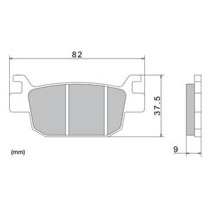 NISSIN pusmetāla bremžu kluči 82x37,5x9 mm 2 gab.