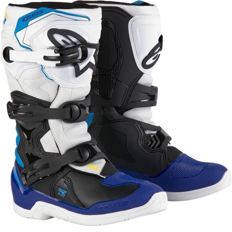 Alpinestars Tech 3S jauniešu balti-melni-zili motociklu zābaki bērniem