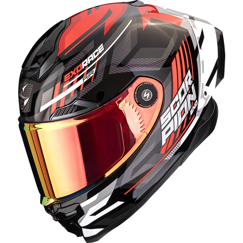 Scorpion EXO-RACE Air Kobra FIM2 slēgta motocikla ķivere melna-sarkana