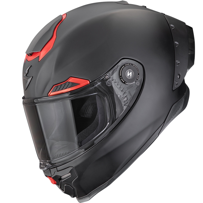 Scorpion EXO-RACE Air Solid FIM2 slēgta motocikla ķivere, matēta melna-sarkana