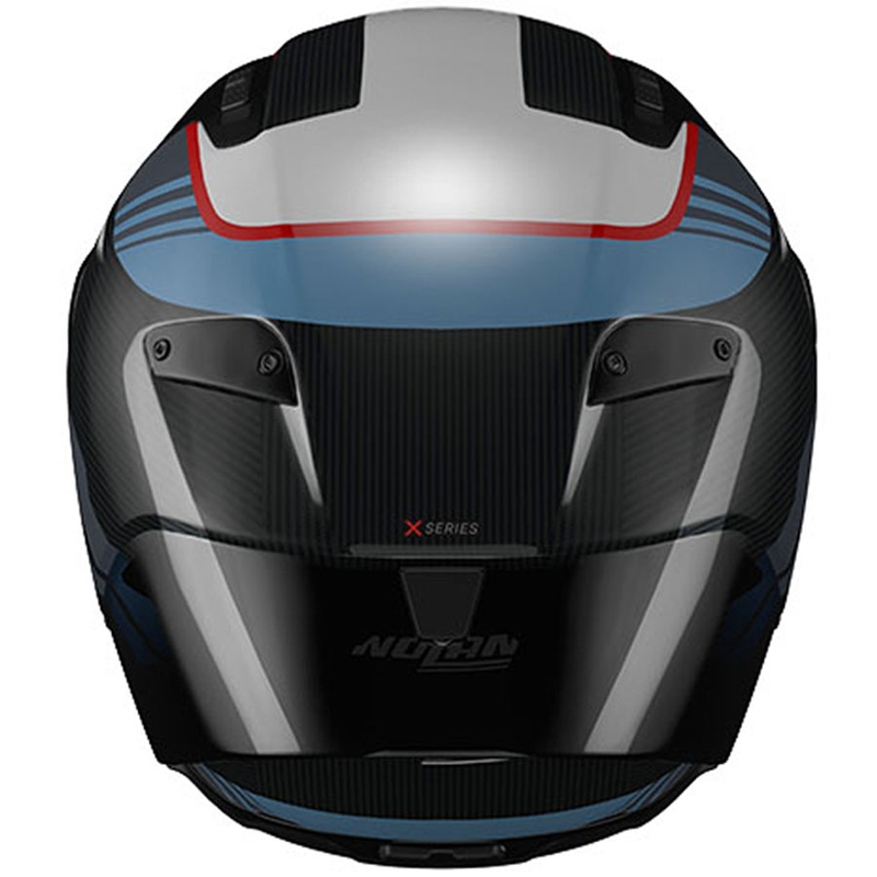Pilna motocikla ķivere Nolan X-804 RS Piega 366 spīdīga melna-zila-balta-sarkana