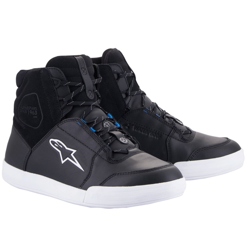 Alpinestars Chrome Drystar melni, balti un zili motociklu zābaki