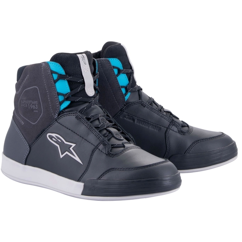Alpinestars Stella Chrome Drystar sieviešu melni, pelēki, zili motociklu zābaki
