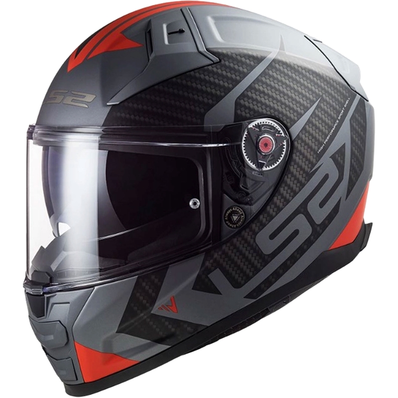 LS2 FF811 Vector II Splitter titāna-pelēk-sarkanā integrālā motociklu ķivere