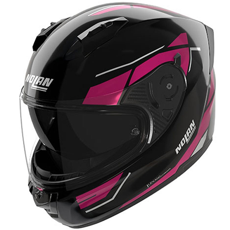Pilna motocikla ķivere Nolan N60-6 Sincrono 354 melna-rozā