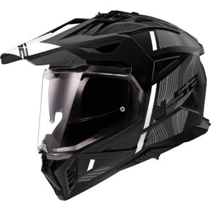 Enduro motociklu ķivere LS2 MX702 PIONEER II HILL matēta melnā un baltā krāsā