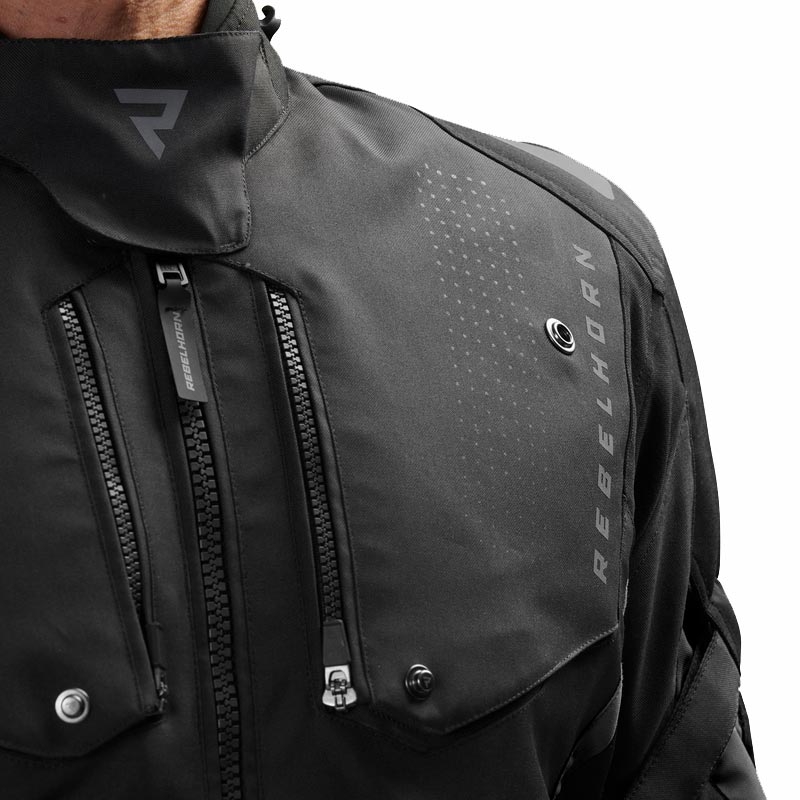 Rebelhorn Hiker IV motocikla jaka melna-tumši pelēka-sarkana