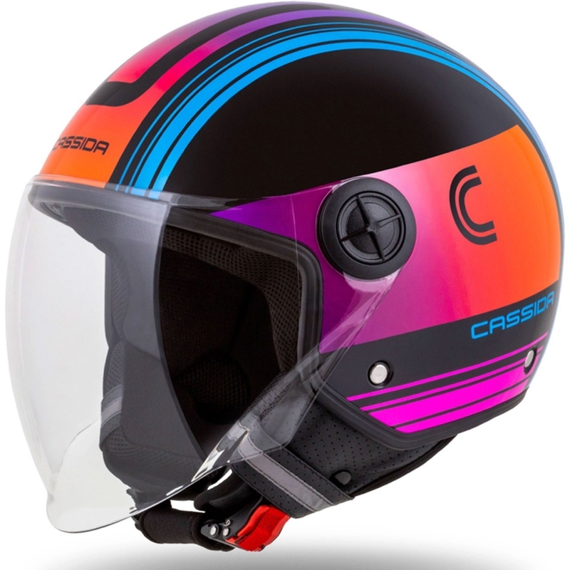 Cassida Handy Metropolis Black-Turquoise Gradient Open motociklu ķivere