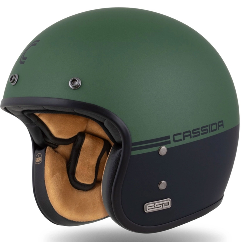 Atvērt ķivere Cassida Ace Super Hooligan melna matēta metāliski zaļa