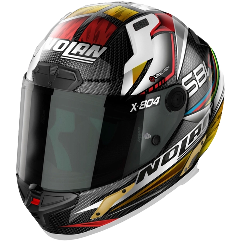 Nolan X-804 RS Ultra Carbon SBK integrālā motociklu ķivere melna-arkana-zelta