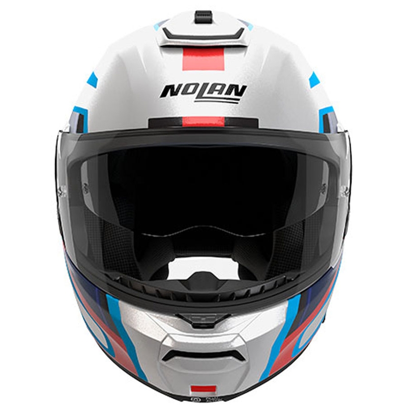 Atverama motocikla ķivere Nolan N100-6 Radiante N-COM 358 balta-pelēka-zila