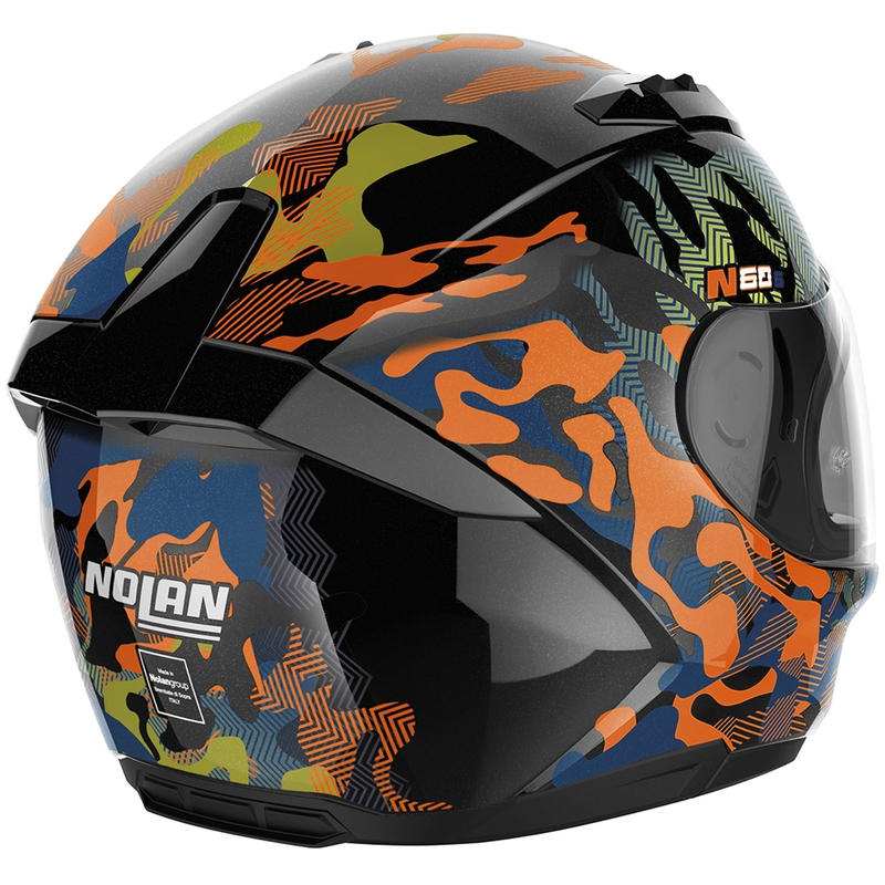 Pilna motocikla ķivere Nolan N60-6 Foxtrot 34 melna-oranža-zila