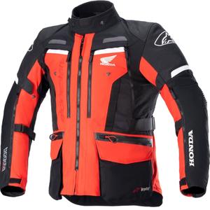 Alpinestars Bogota PRO Drystar Honda kolekcijas fluo sarkanā/melnā motocikla jaka