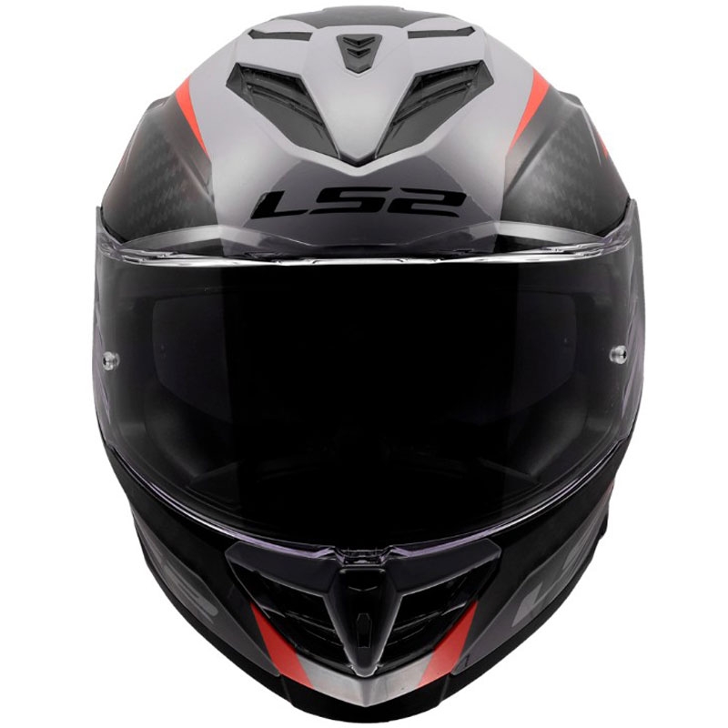 Pilna motocikla ķivere LS2 FF818 Storm III Dynamo spīdīgi pelēka-sarkana