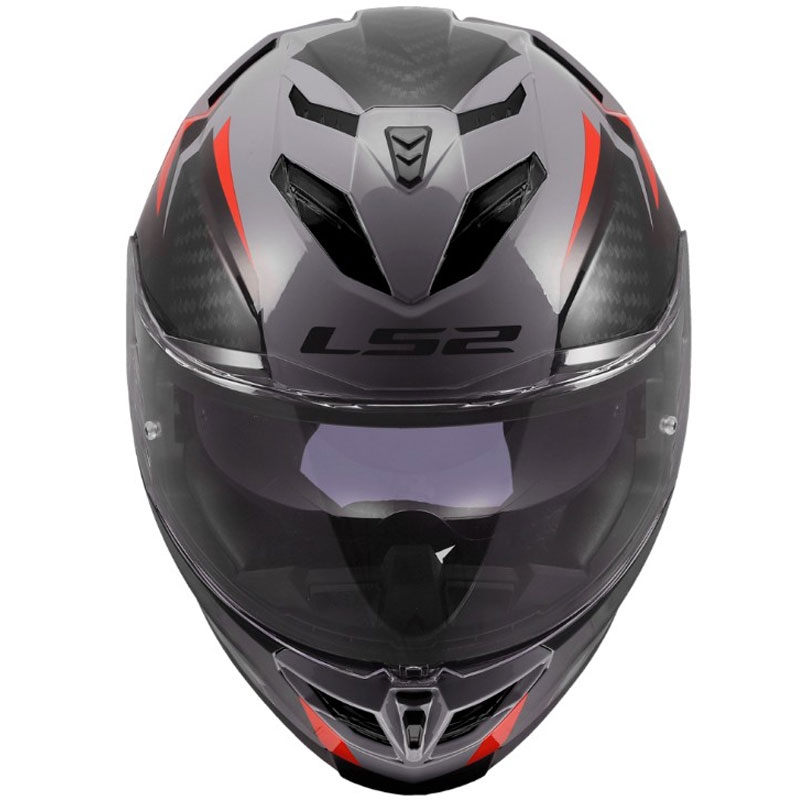 Pilna motocikla ķivere LS2 FF818 Storm III Dynamo spīdīgi pelēka-sarkana