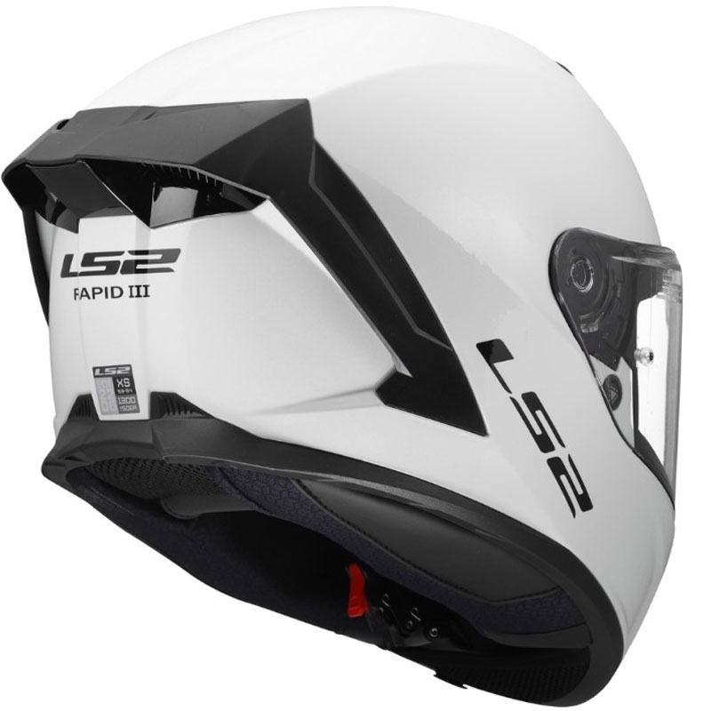 Pilna izmēra motocikla ķivere LS2 FF820 Rapid III Solid spīdīgi balta