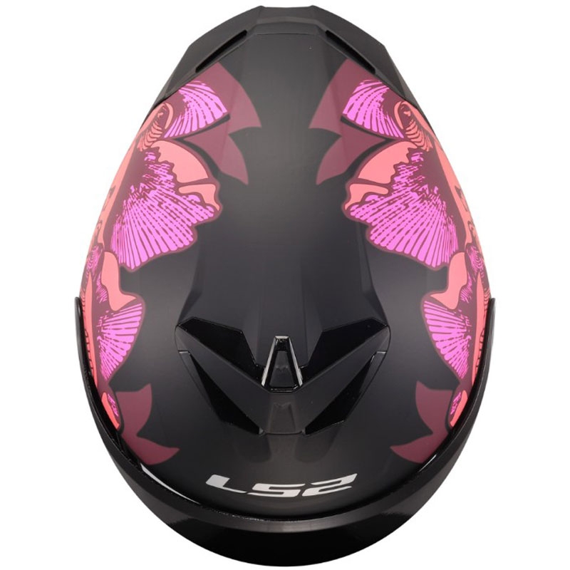 Pilna motocikla ķivere LS2 FF820 Rapid III Poppies II matēta melna-rozā