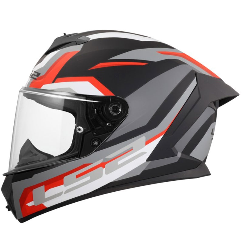 Pilna motocikla ķivere LS2 FF820 Rapid III Hyper matēta melna-sarkana
