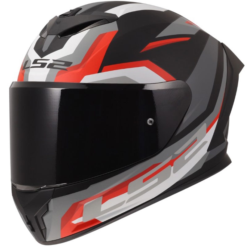Pilna motocikla ķivere LS2 FF820 Rapid III Hyper matēta melna-sarkana