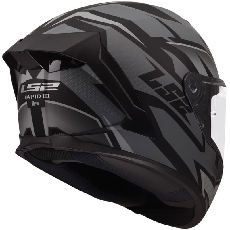 Pilna motocikla ķivere LS2 FF820 Rapid III Xtrem matēta melna-pelēka