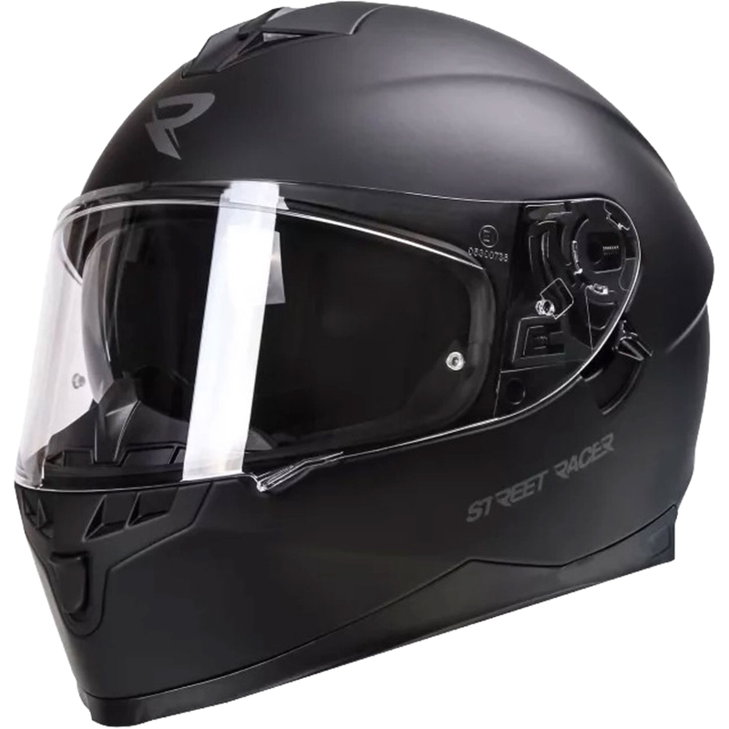 Integrēta motocikla ķivere Street Racer Magna melna matēta
