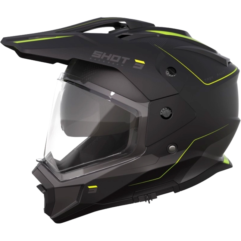 Enduro ķivere Shot Trek Rally melnā-fluo dzeltenā krāsā