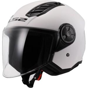 LS2 OF616 Airflow II Solid Gloss White Atvērtā motociklu ķivere