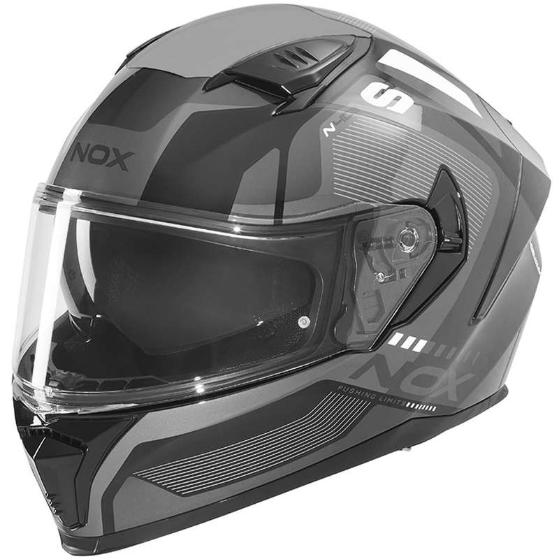 Pilna motocikla ķivere NOX N402 Mentor melna-balta