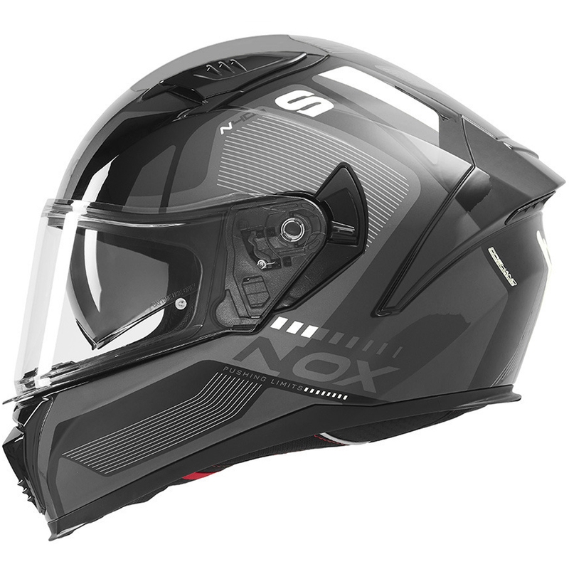 Pilna motocikla ķivere NOX N402 Mentor melna-balta