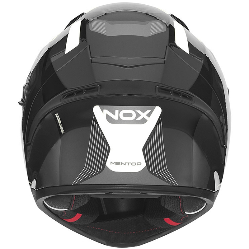 Pilna motocikla ķivere NOX N402 Mentor melna-balta