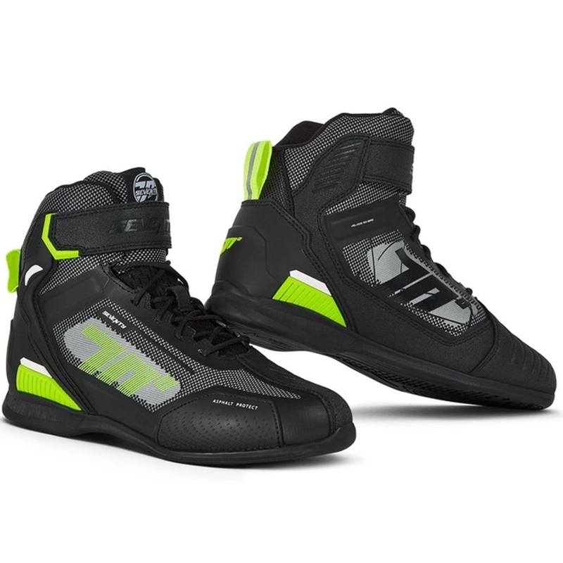 Motocikla zābaki SEVENTY DEGREES SD-BR2 Veloce melni-fluo dzelteni