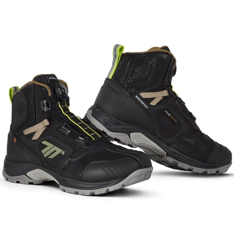Motocikla zābaki SEVENTY DEGREES SD-BA7 Stelvio Low black-sand-fluo yellow