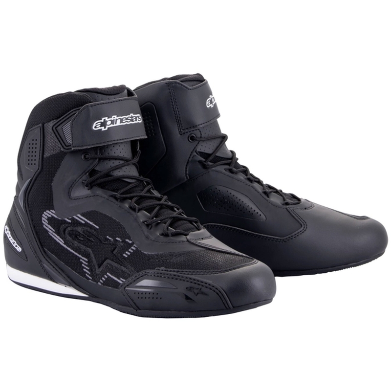 Alpinestars Faster-3 Rideknit melni un pelēki motocikla zābaki