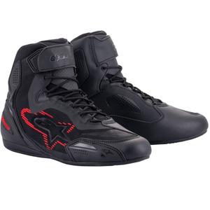 Alpinestars Faster-3 Rideknit Black-Dark Grey-Red Motociklu zābaki