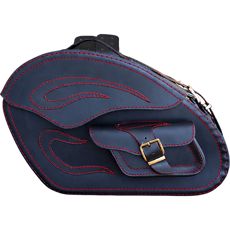 Ādas motociklu somas RSA S266A melni sarkanas