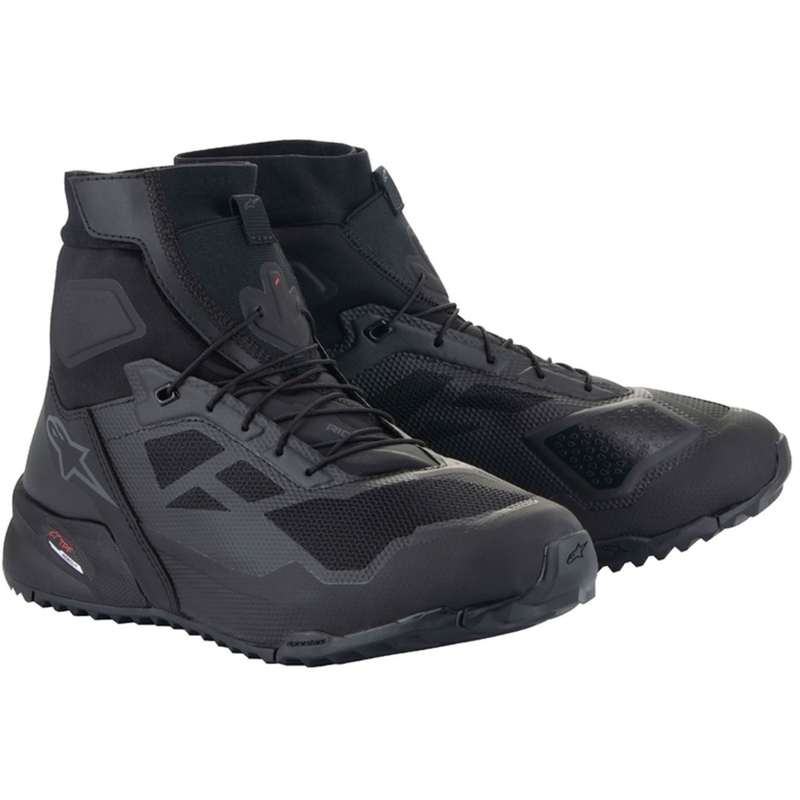 Alpinestars CR-1 melni un tumši pelēki motocikla zābaki
