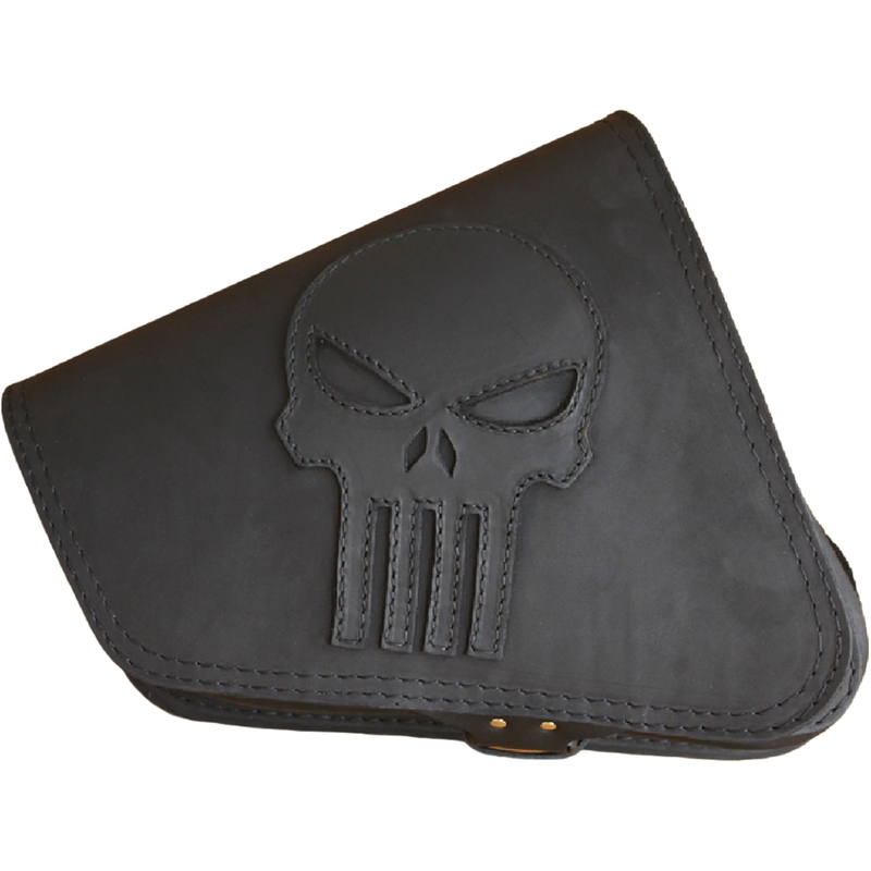 Ādas motocikla soma RSA S571 Punisher HD Sportster melna