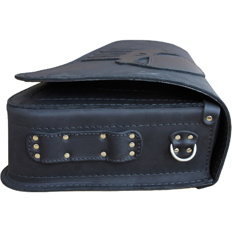 Ādas motocikla soma RSA S571 Punisher HD Sportster melna