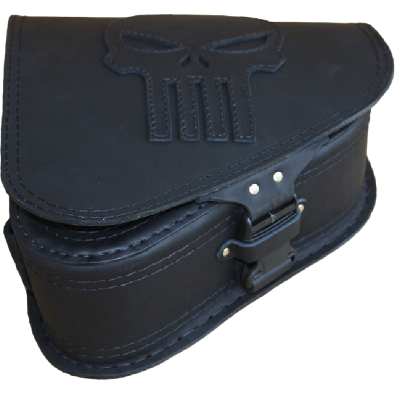 Ādas motocikla soma RSA S63 Punisher melna